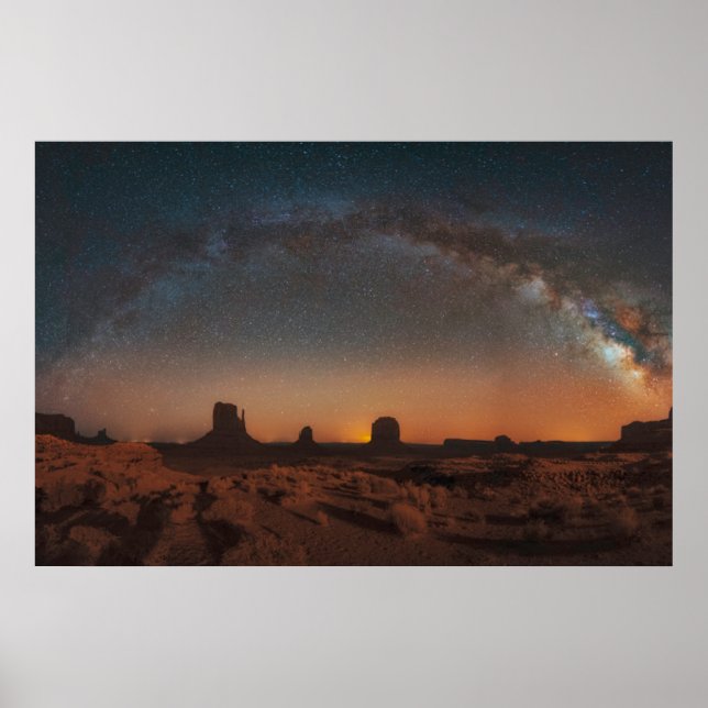 Desert | Starry Sky Over A Desert Landscape Poster (Front)