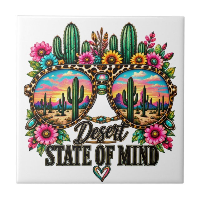 Desert State of Mind Western Sunglasses Art  Tile (Front)