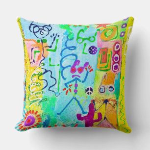 Desert Stick Zombies 20 x 20 Poly Throw Pillow