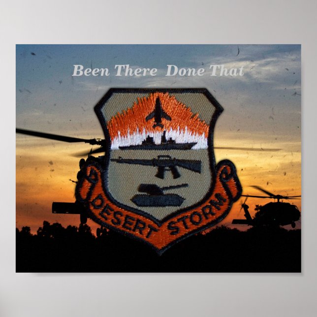 Desert Storm Gulf War Veterans Vets Patch Poster (Front)