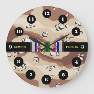 DESERT STORM MARINE 2 STARS CLOCK