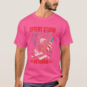 Desert Storm Veteran Patriotic Eagle USA Flag Desi T-Shirt