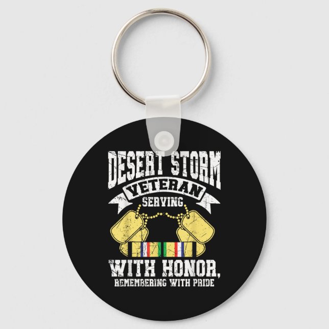 Desert Storm Veteran Serving With Honour Persian W Key Ring (Front)