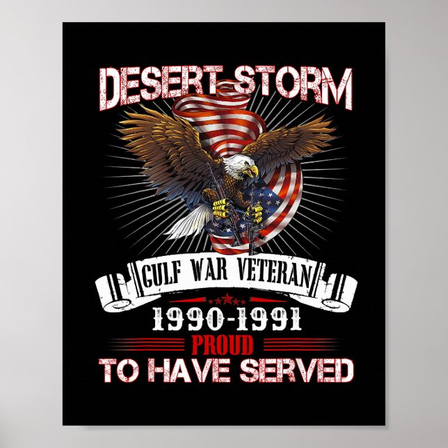 Desert Storm Veteran T Shirt Veteran Proud for Fat Poster (Front)
