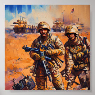 Desert Storm Warriors: Explosive Action in Gulf Poster