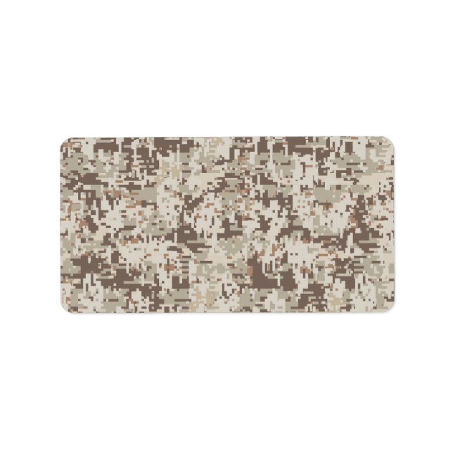 Desert Style Digital Camouflage Beige Decor Label (Front)