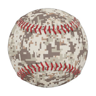 Desert Style Digital Camouflage Pixels Decor Baseball
