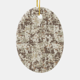 Desert Style Digital Camouflage Pixels Decor Ceramic Tree Decoration