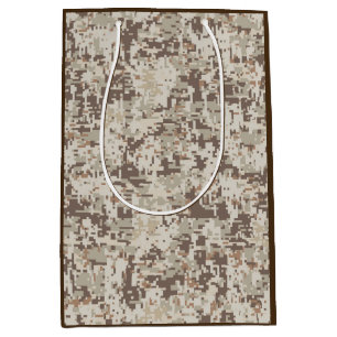 Desert Style Digital Camouflage Pixels Decor Medium Gift Bag