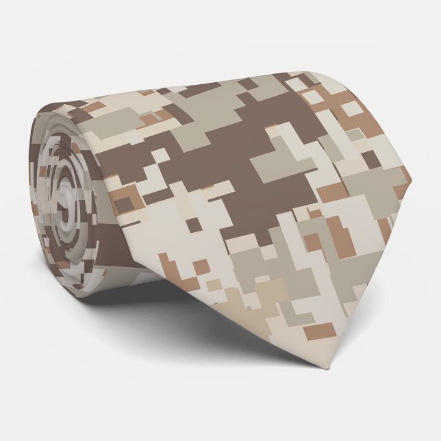 Desert Style Digital pixel beige Camouflage Tie (Rolled)