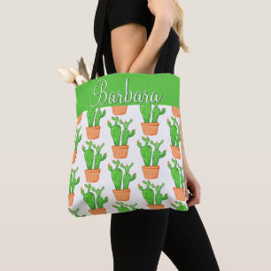 Desert Succulent Cactus Floral Personalised Tote Bag