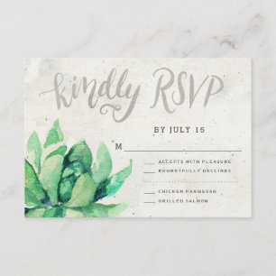 Desert Succulent RSVP Card - Stone