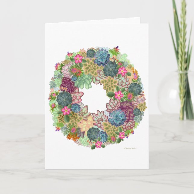 Desert Succulent Wreath Card (Front)