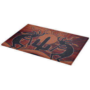 Desert Sun Cactus Kokopelli Southwest Cutting Board
