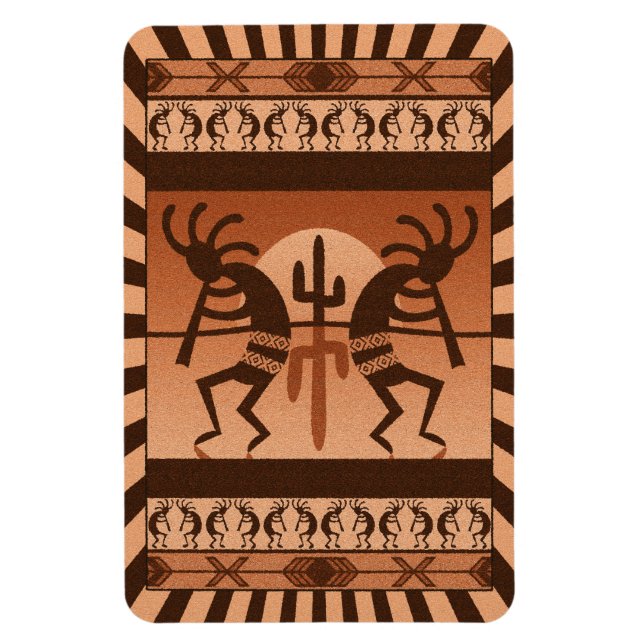 Desert Sun Cactus Kokopelli Southwest Magnet (Vertical)