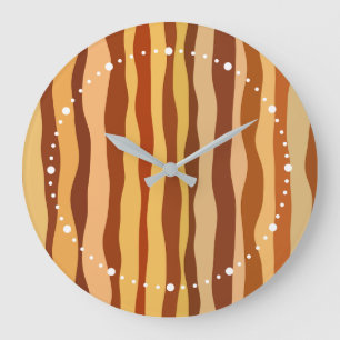 Desert Sunrise Gold Burnt Orange Sienna Large Clock