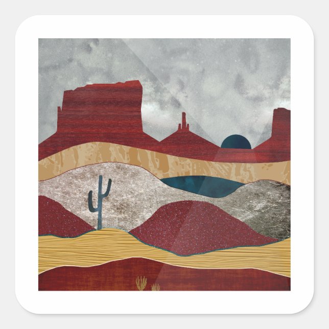 Desert Sunrise Square Sticker (Front)
