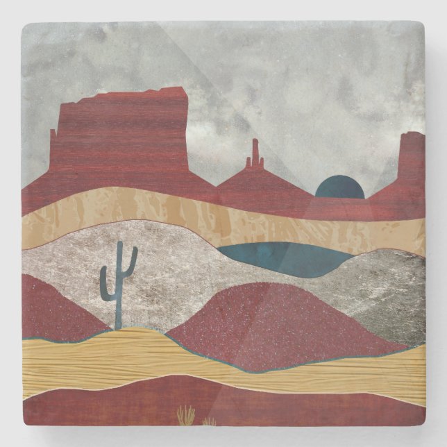 Desert Sunrise Stone Coaster (Front)