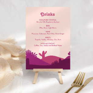 Desert Sunset Bachelorette Drink Menu Sign