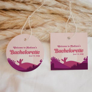 Desert Sunset Bachelorette Palm Springs Favour Tag