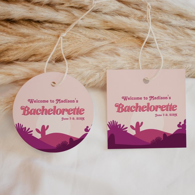 Desert Sunset Bachelorette Palm Springs Favour Tag (Creator Uploaded)