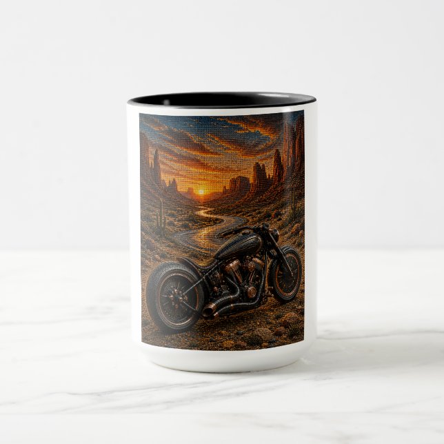 Desert Sunset Bobber Mosaic Art Mug (Center)
