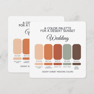 Desert Sunset Boho Wedding Colour Palette Card