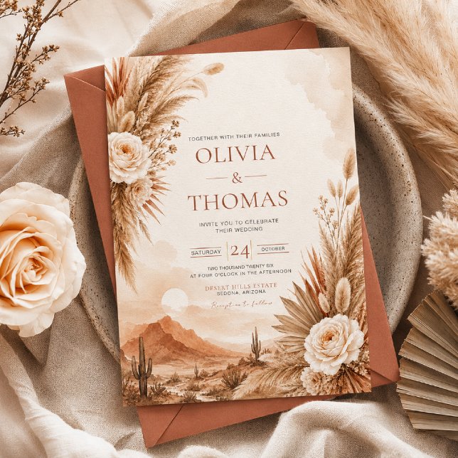 Desert Sunset Boho Wedding Invitation (Creator Uploaded)