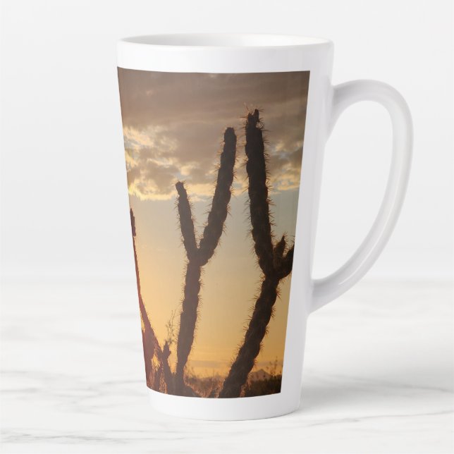 Desert Sunset Cholla Cactus Latte Mug (Right)