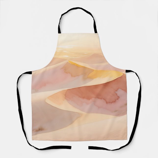 Desert Sunset Dunes Watercolor Apron (Front)