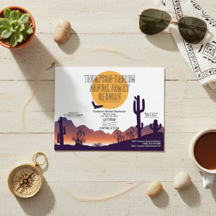 Desert Sunset Family Reunion Invitation Postcard