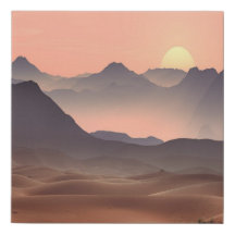 Desert Sunset ~ Faux Wrapped Canvas Print