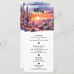 Desert Sunset Glow Watercolor Southwestern Menu