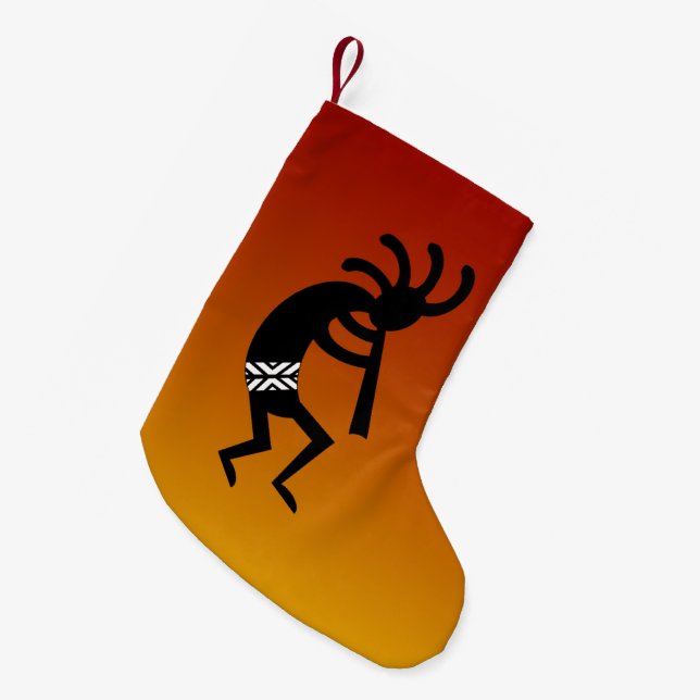 Desert Sunset Kokopelli Southwest Christmas Xmas Small Christmas Stocking (Front (Hanging))