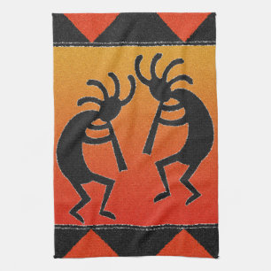 Desert Sunset Kokopelli Southwest Tea Towel