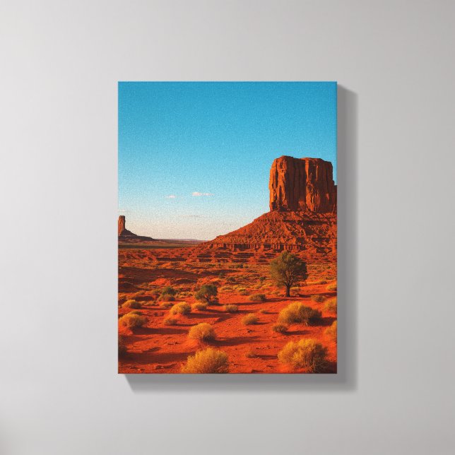 Desert Sunset Monument Landscape Canvas Print (Front)