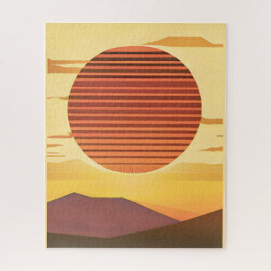 Desert Sunset Rust Orange and Brown  Jigsaw Puzzle