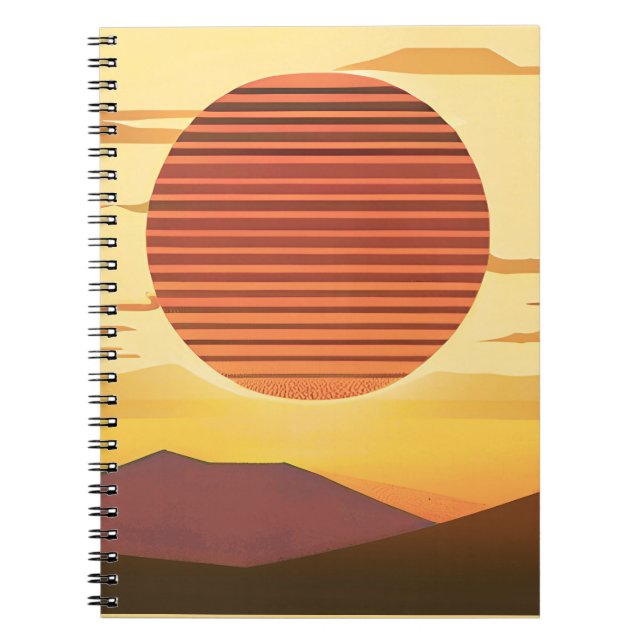 Desert Sunset Rust Orange and Brown Notebook (Front)