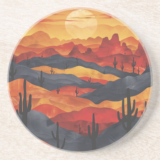 Desert Sunset Sandstone Coaster (Front)
