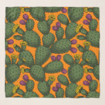 Desert sunset scarf<br><div class="desc">I'd drawn opuntia cactus in my sketchbook,  then redrew and coloured them in Illustrator to make a pattern.</div>