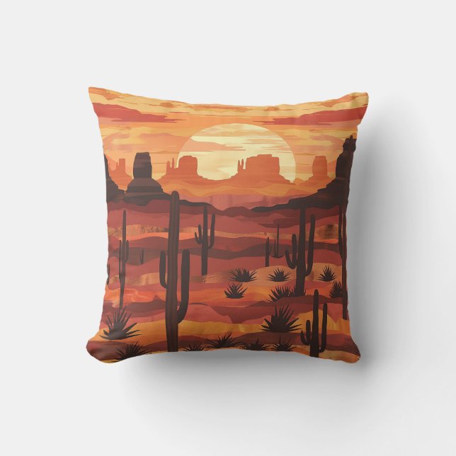 Desert Sunset Throw Pillow (Front)