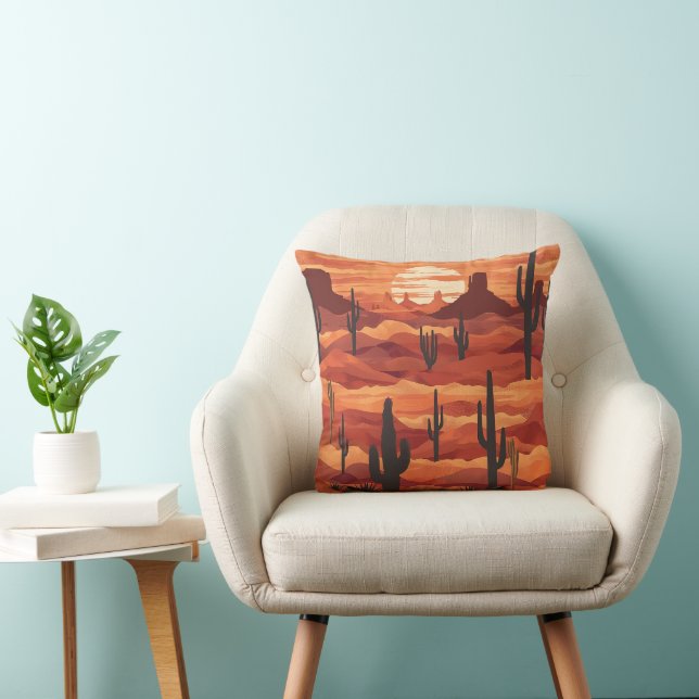 Desert Sunset Throw Pillow (Chair)