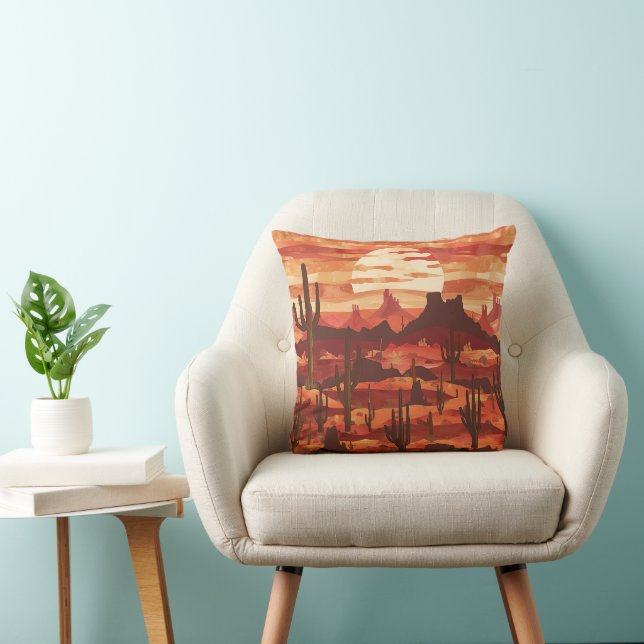 Desert Sunset Throw Pillow (Chair)