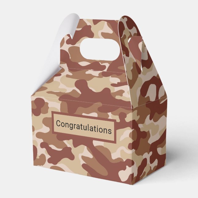 Desert Tan Camo  Favour Box (Front Side)