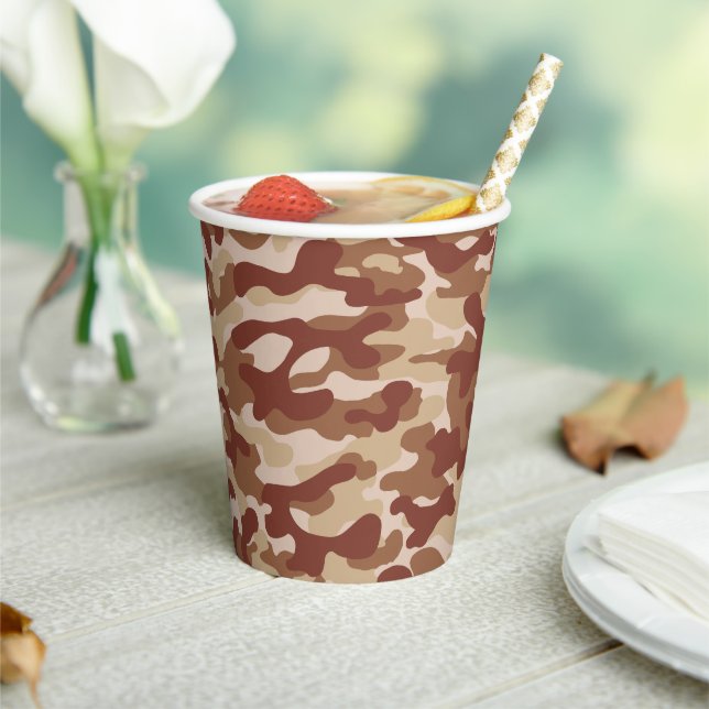 Desert Tan Camo  Paper Cups (Insitu)