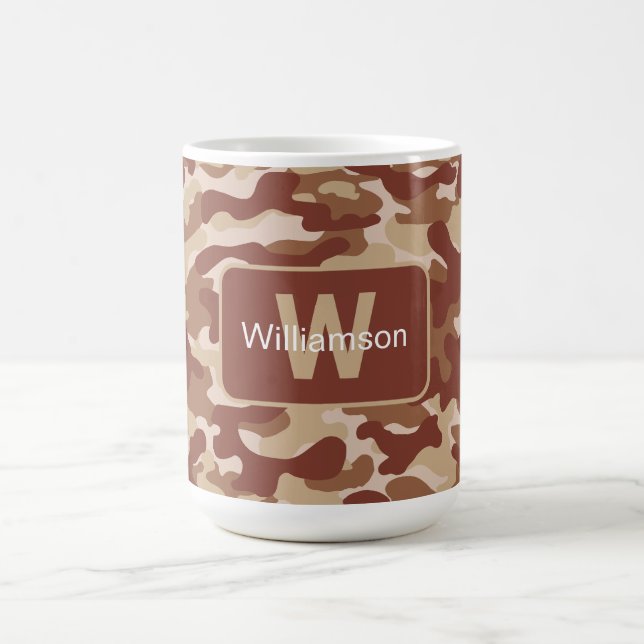 Desert Tan Camo With Personalisation   Coffee Mug (Center)