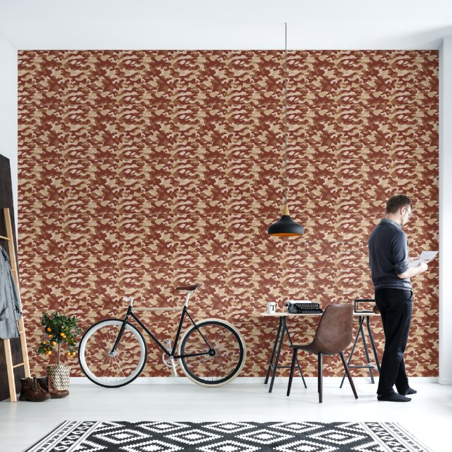 Desert Tan Camouflage Pattern  Wallpaper (Living Room)