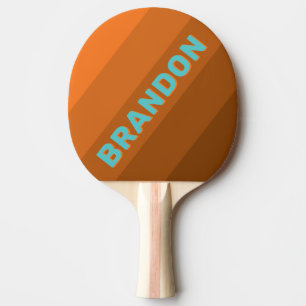 Desert Teal Bold Stripes with Name Ping Pong Paddle