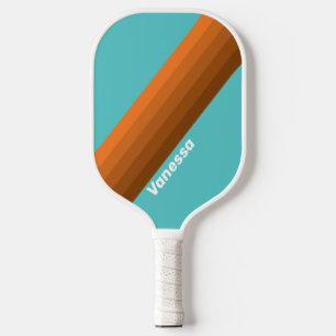 Desert Teal Stripes with Name Pickleball Paddle