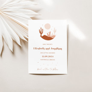 Desert Terracotta Illustration Save The Date Invitation